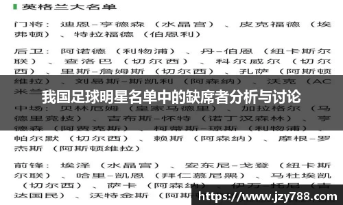 我国足球明星名单中的缺席者分析与讨论